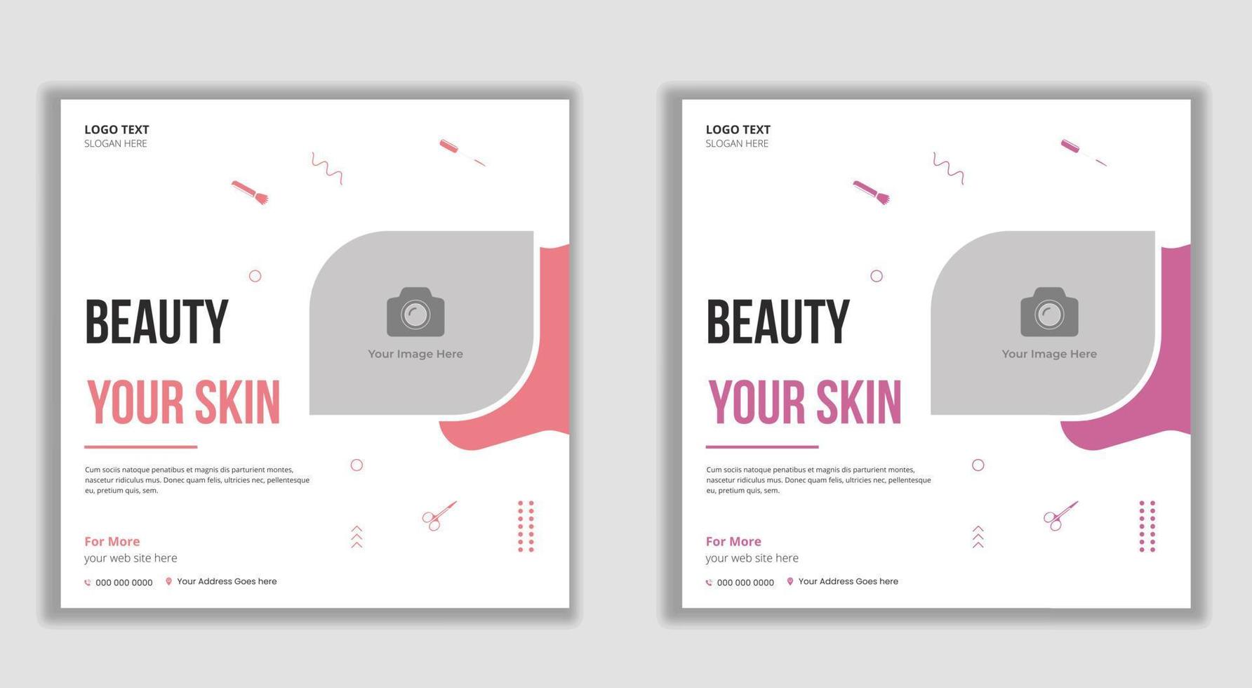 Beauty salon and spa care social media and web banner template vector