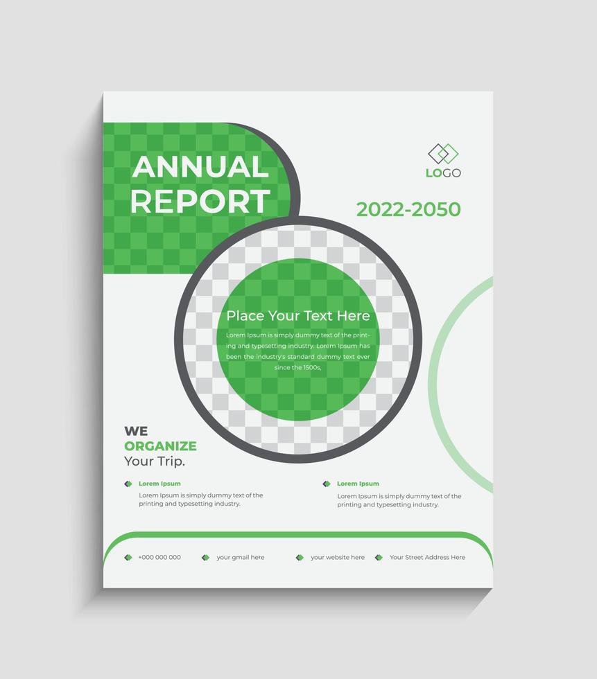 Modern corporate annual report layout design template vector