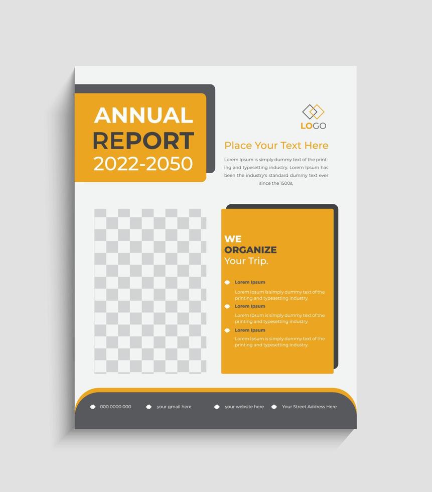 Modern corporate annual report layout design template vector