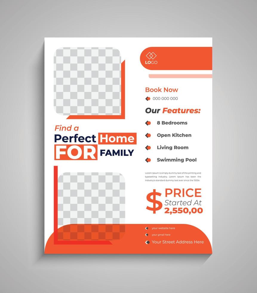 Real Estate Flyer design template vector