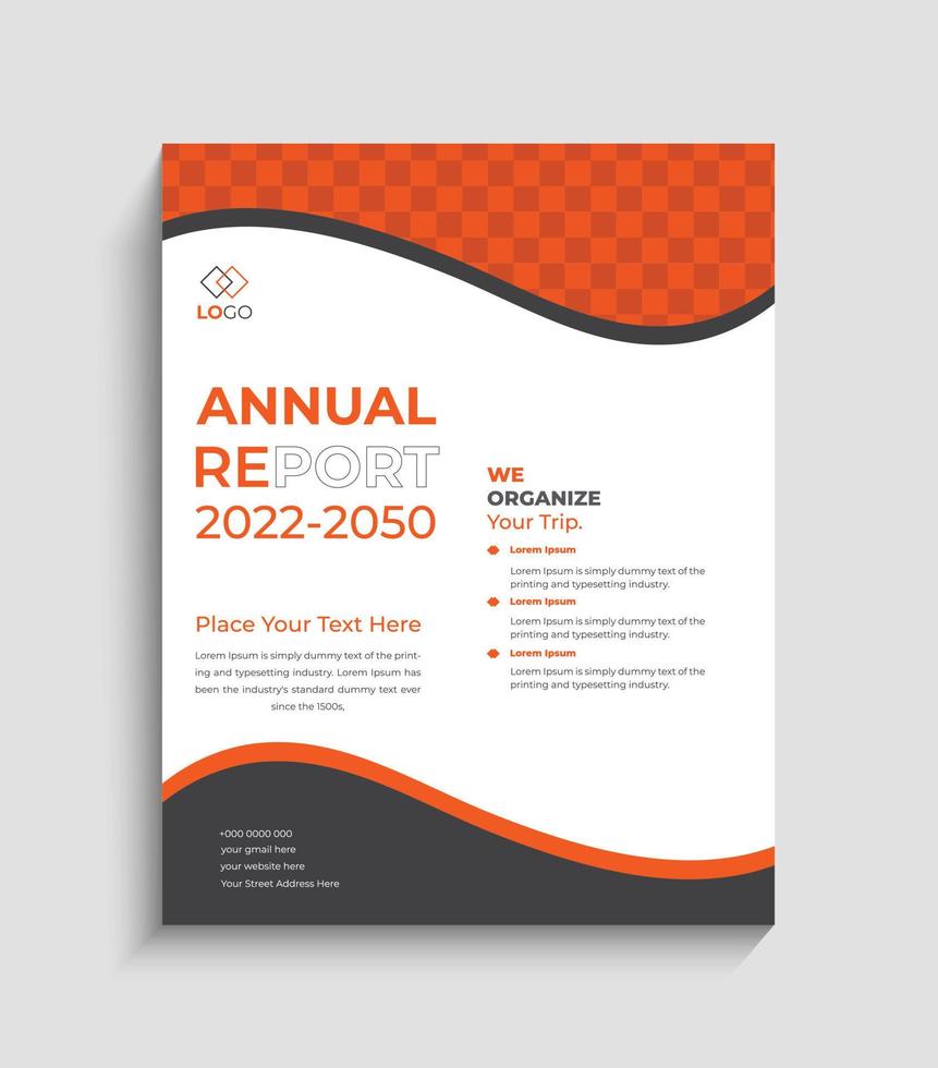 Modern corporate annual report layout design template vector