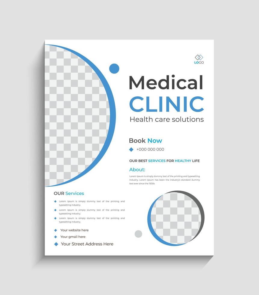 Medical flyer design templates in A4 size, healthy flyer design vector