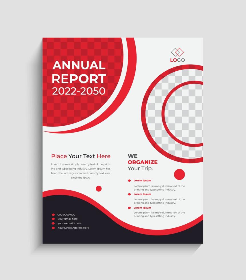 Modern corporate annual report layout design template vector