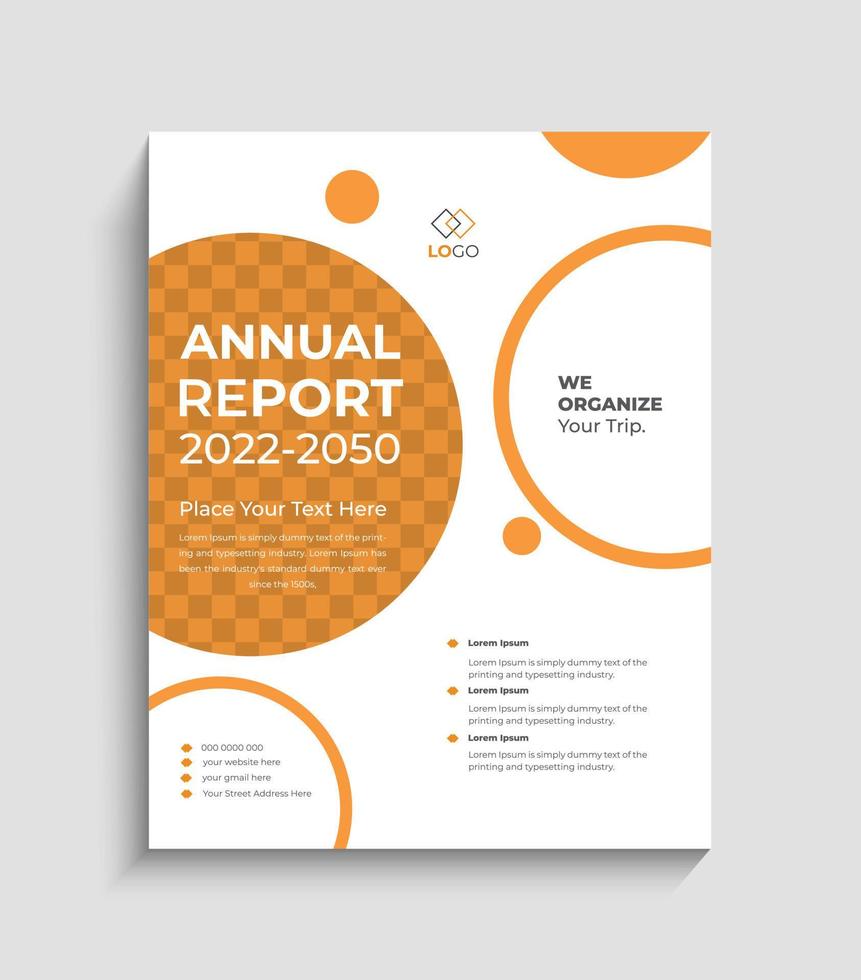 Modern corporate annual report layout design template vector