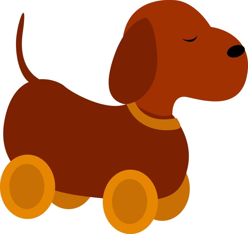 Toy dog, illustration, vector on white background.