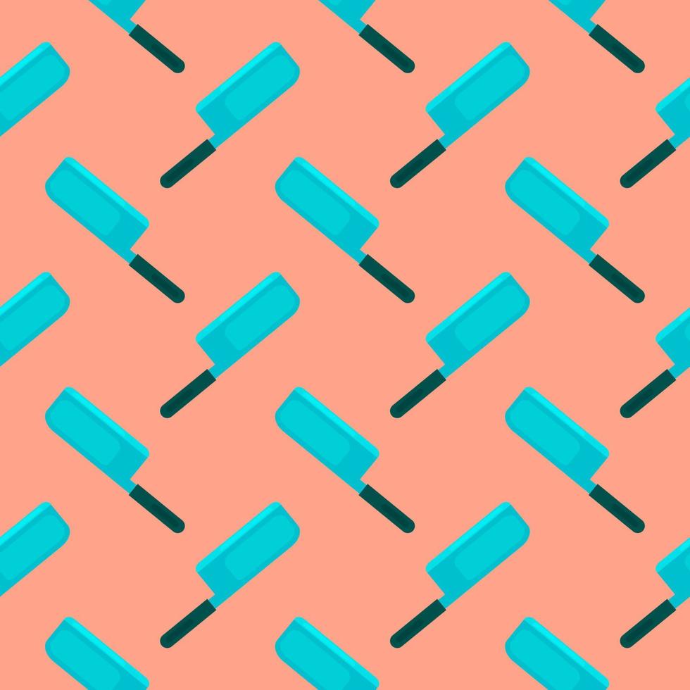 Small knife, seamless pattern on light orange background. vector