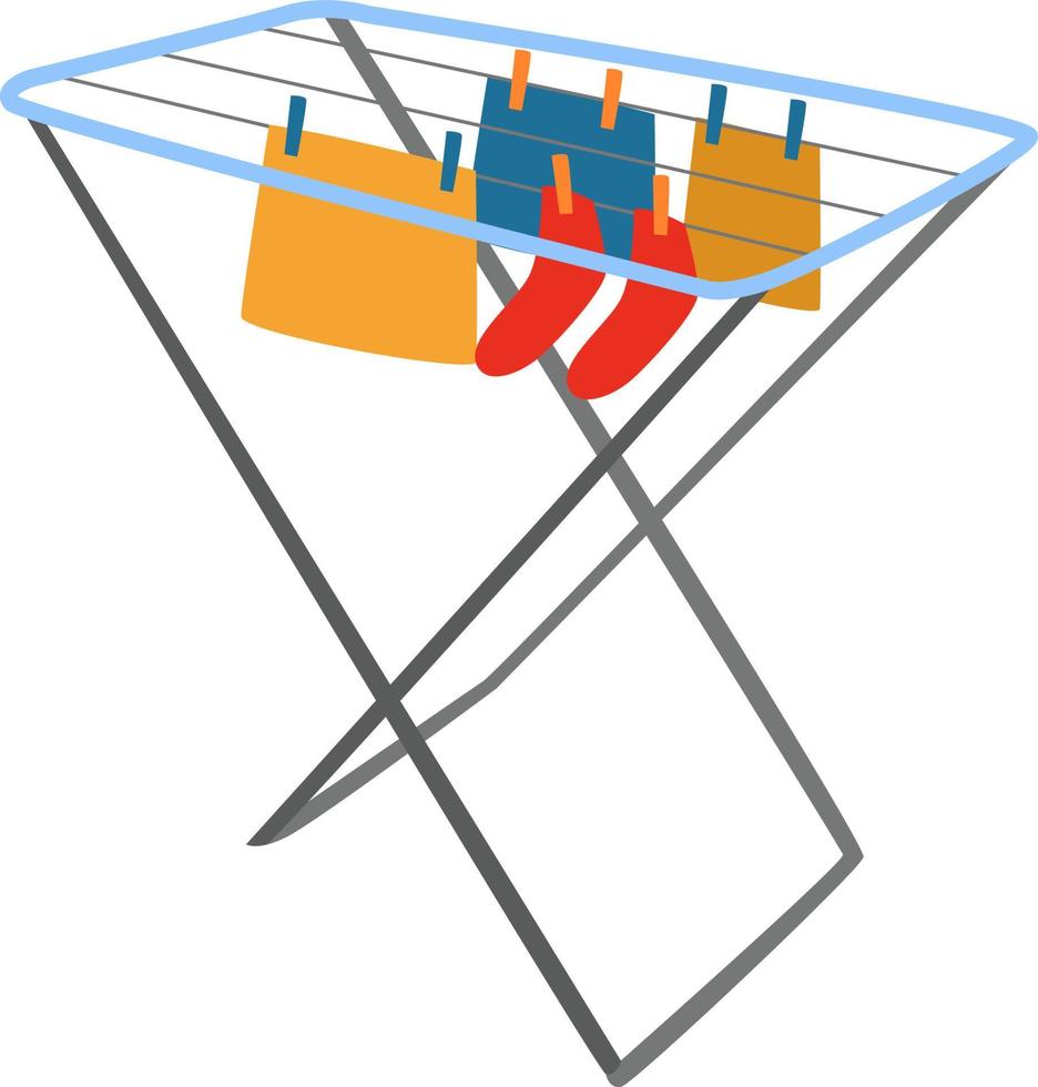 Dry clothes, illustration, vector on white background.