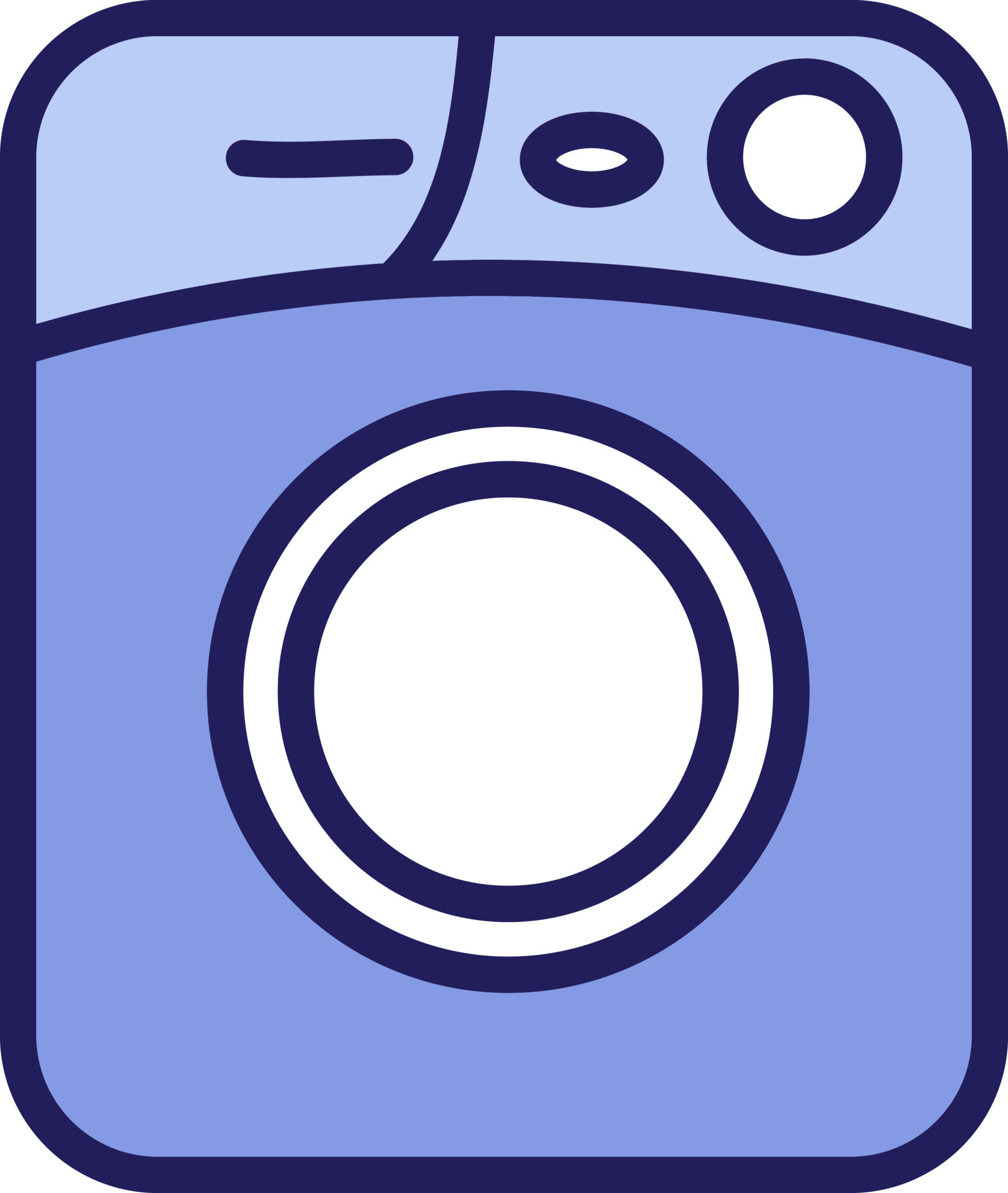 Purple washing machine, illustration, vector on a white background