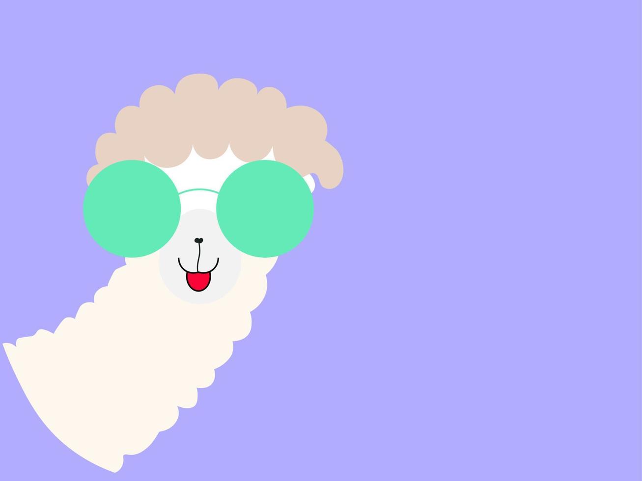 Happy llama, illustration, vector on white background.