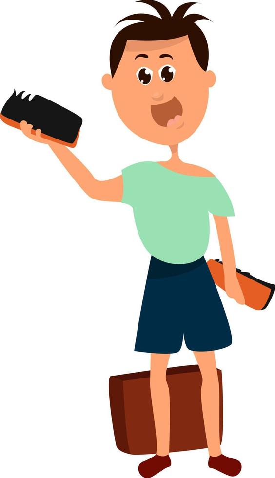 Shoe cleaner, illustration, vector on white background