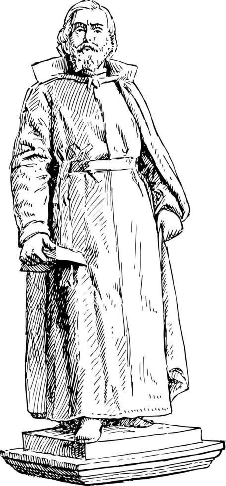estatua de jacques marquette ilustración vintage vector