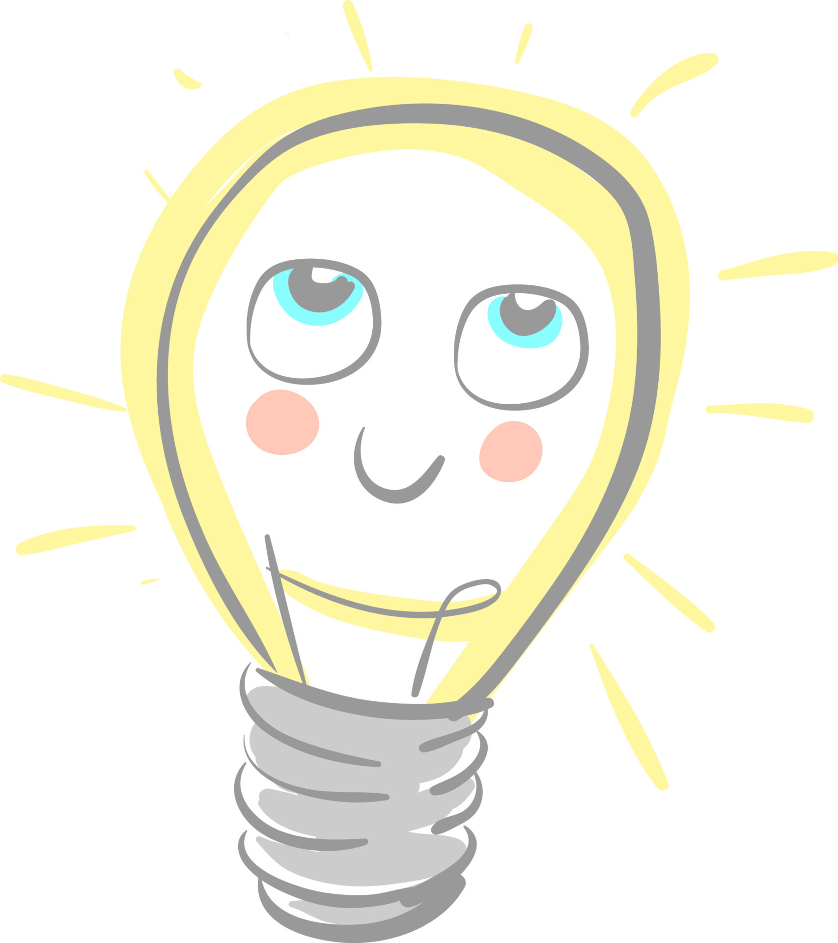 A cute lamp with rosy cheeks, vector or color illustration. 13501800