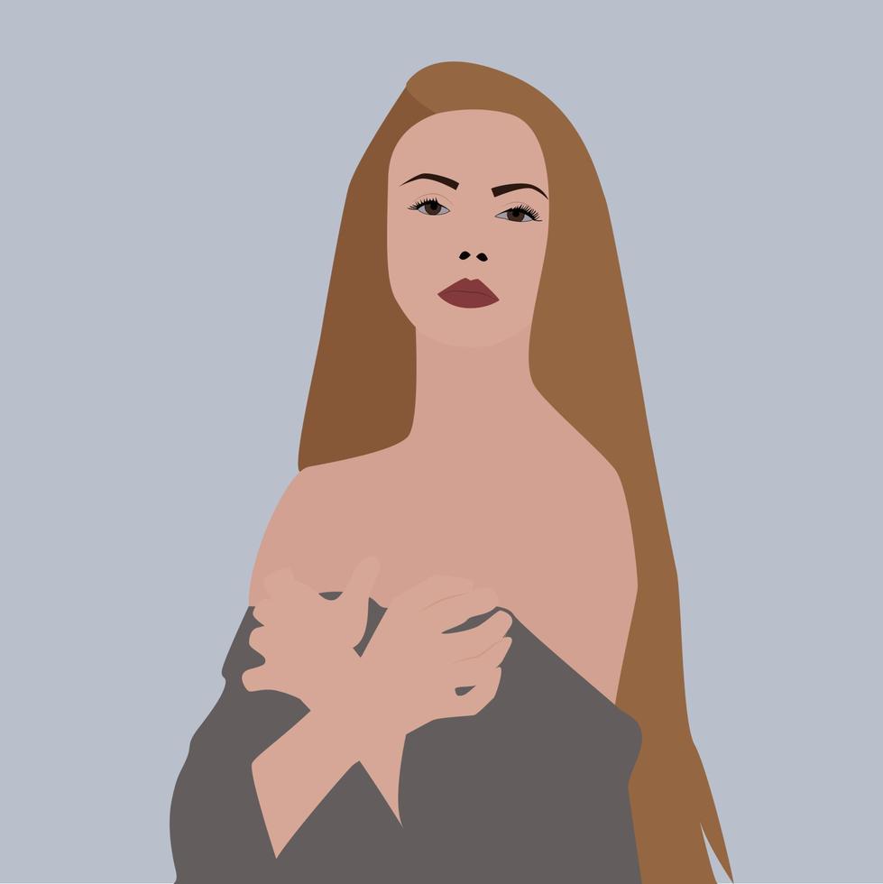 chica en vestido, ilustración, vector sobre fondo blanco.