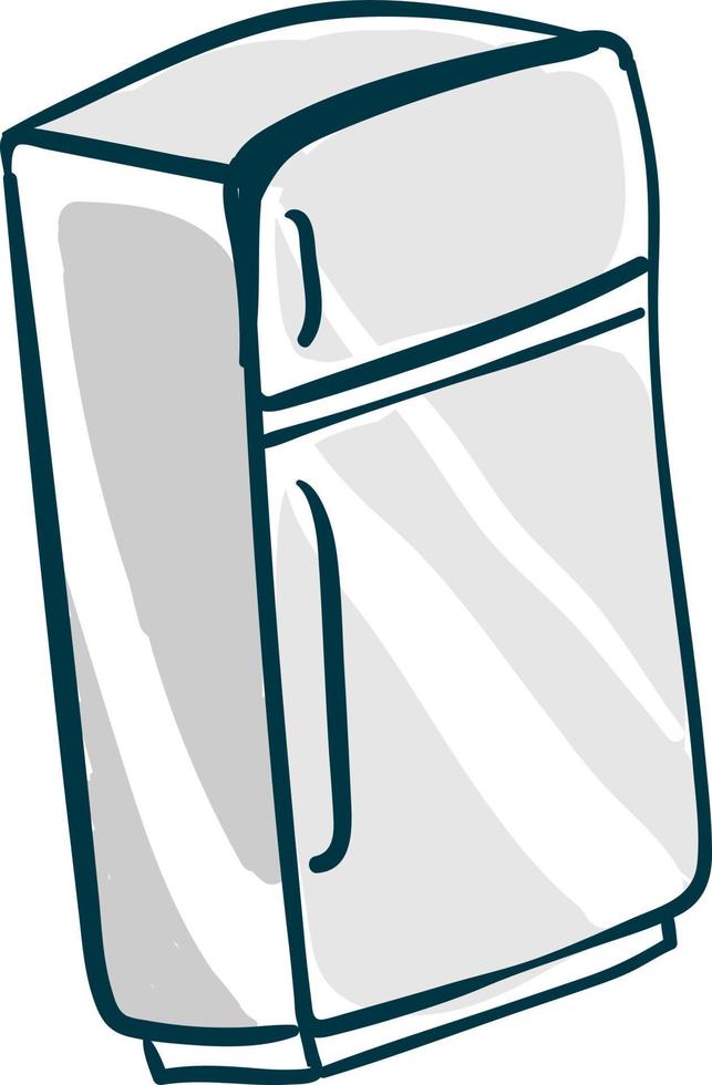 Refrigerator gray, illustration, vector on white background.