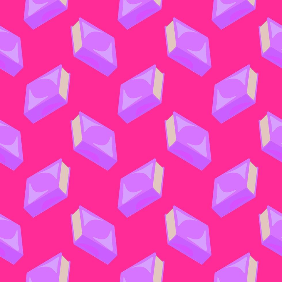 Violet book, seamless pattern on pink background. vector