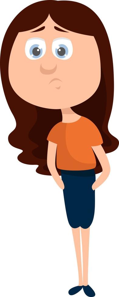 Sadness , illustration, vector on white background