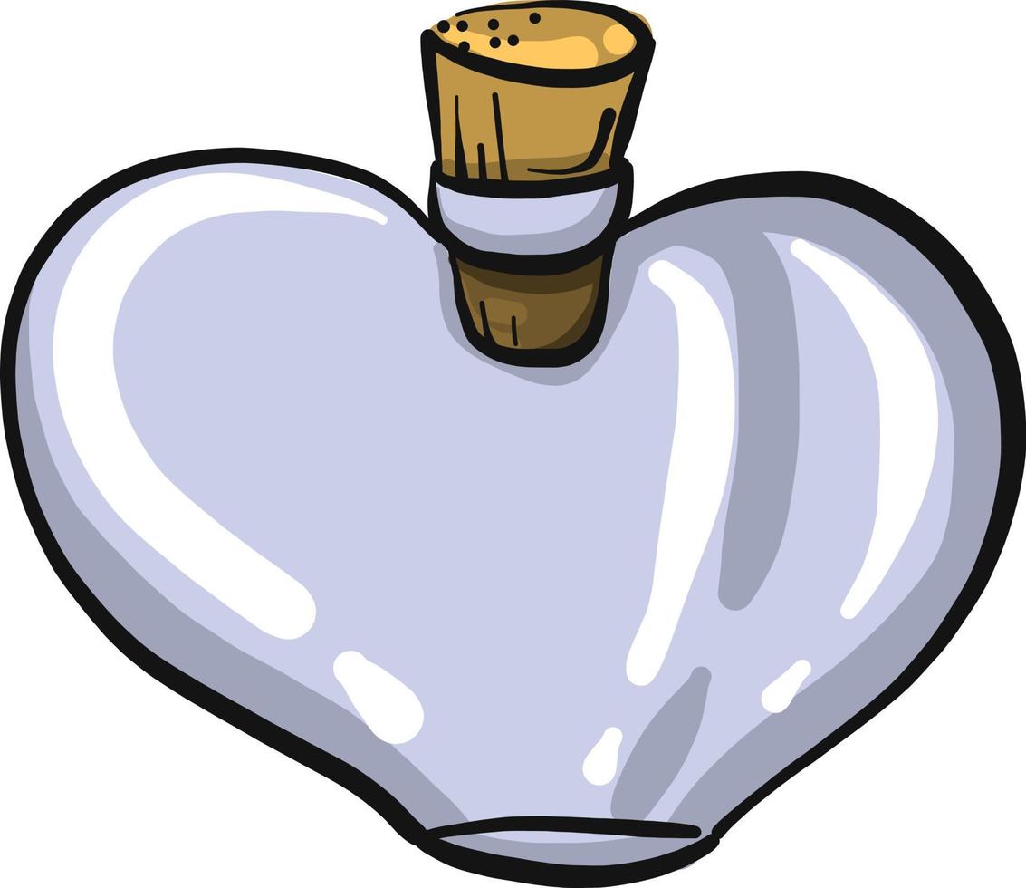 Heart shaped perfume, illustration, vector on a white background.