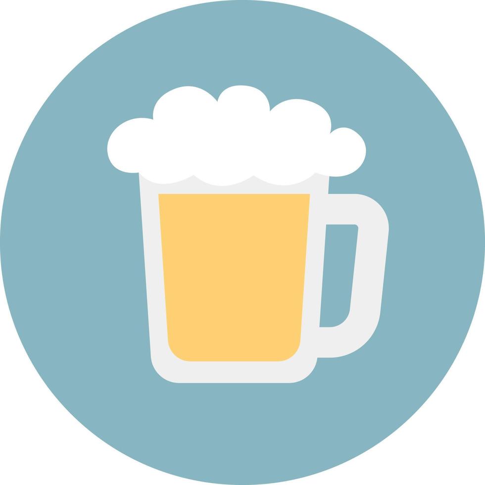Big glass of cold beer, illustration, vector on a white background.