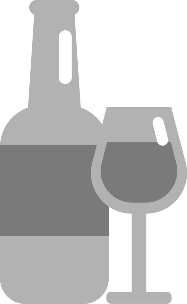 Bottle and glass of wine, illustration, vector on a white background.