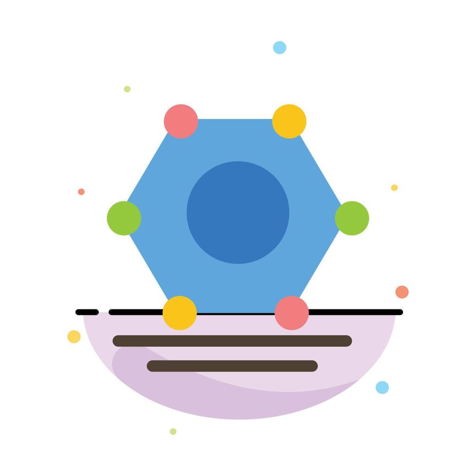 Digital Network Super connected Abstract Flat Color Icon Template vector