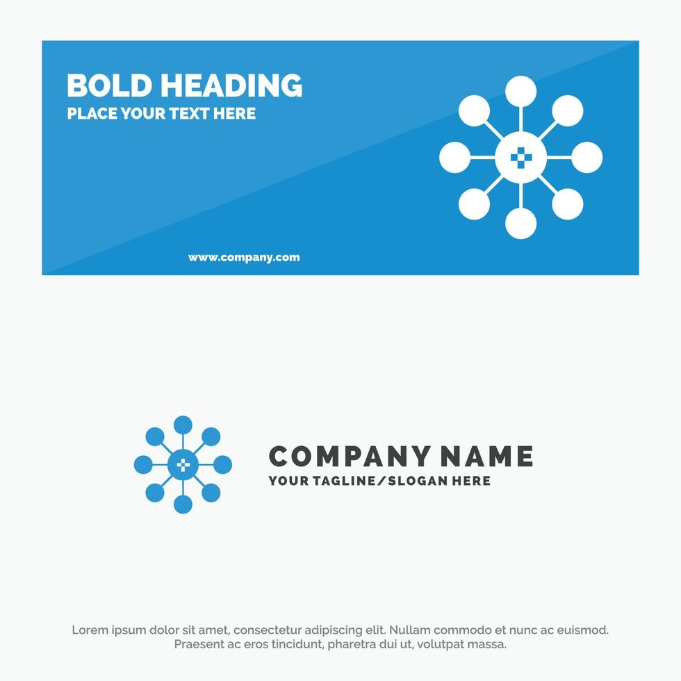 Biochemistry Biology Cell Chemistry SOlid Icon Website Banner and Business Logo Template vector