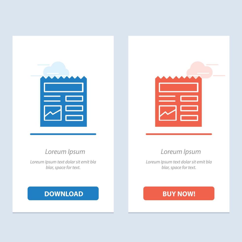 Document Basic Ui Picture  Blue and Red Download and Buy Now web Widget Card Template vector