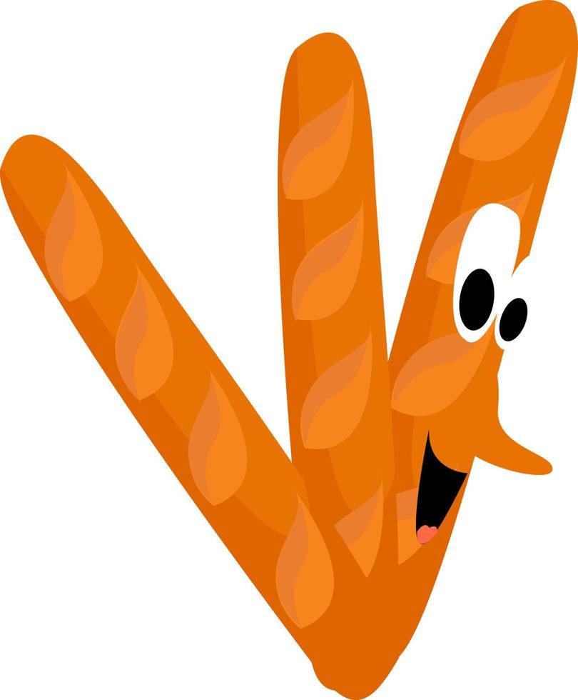 Happy breads, illustration, vector on white background.