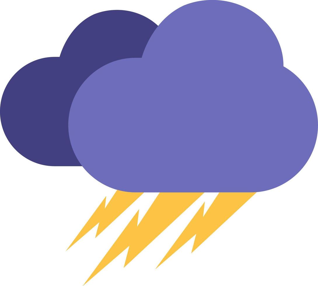 Thunder clouds, illustration, vector on white background.