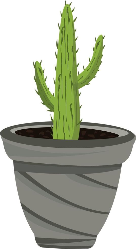 Cement pot ,illustration, vector on white background.