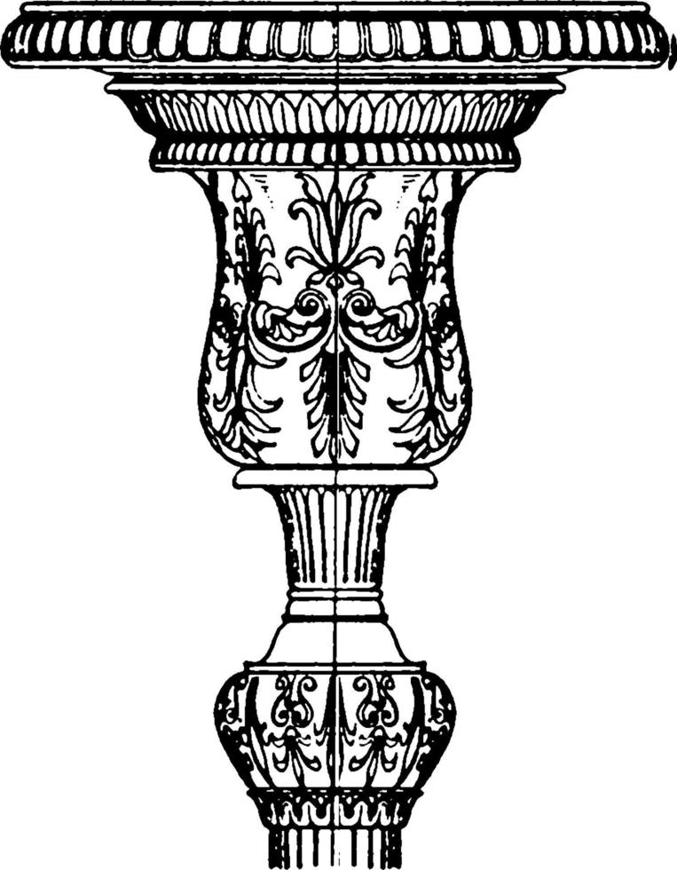 capitel de candelabro antiguo, ilustración vintage. vector