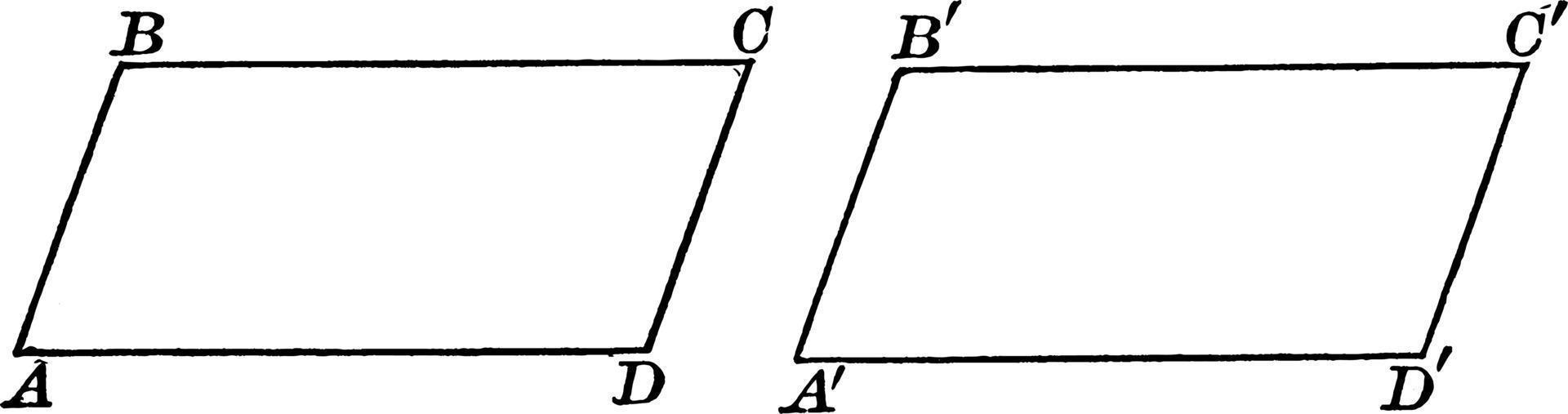Equal Parallelograms, vintage illustration. vector