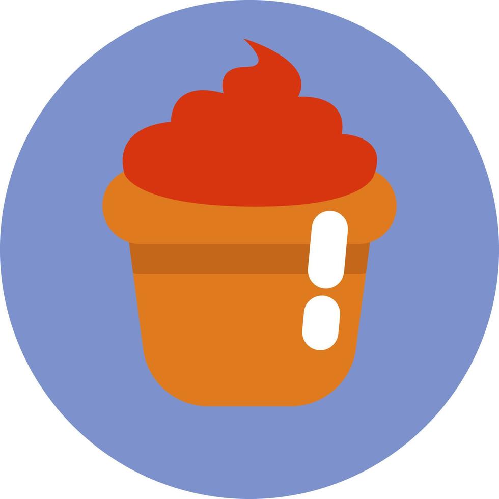 Breakfast cupcake, illustration, vector on a white background.