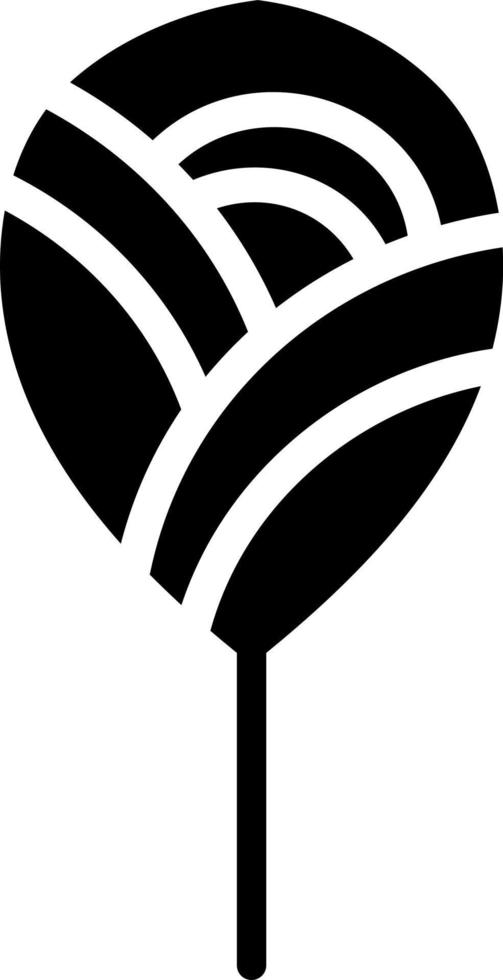 Black tree in a shape of a leaf with white stripes, illustration, vector on white background.