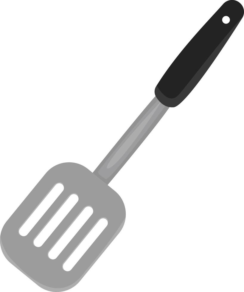 Silver spatula, illustration, vector on white background