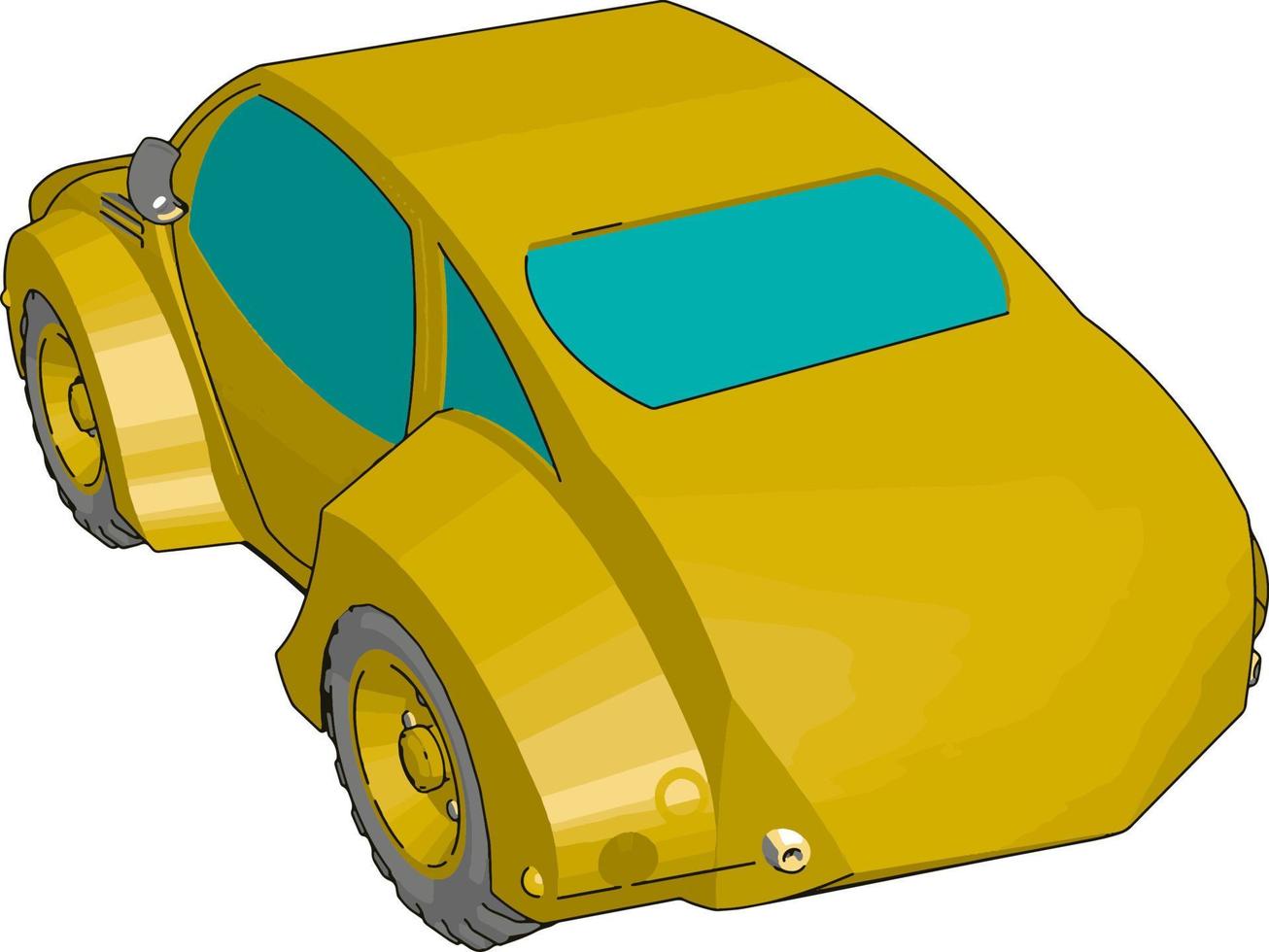 3D yellow car vector