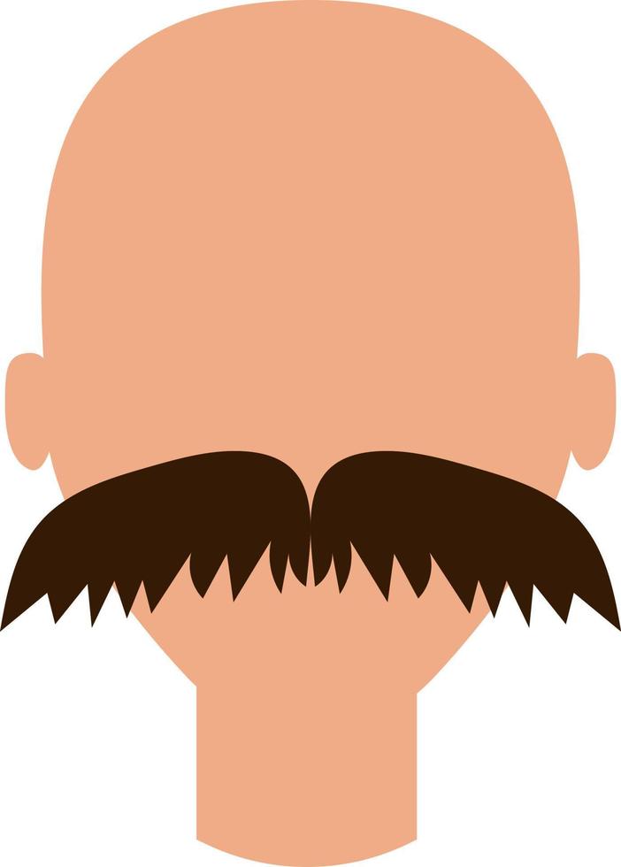 hombre con bigotes malos, ilustración, vector, sobre un fondo blanco. vector