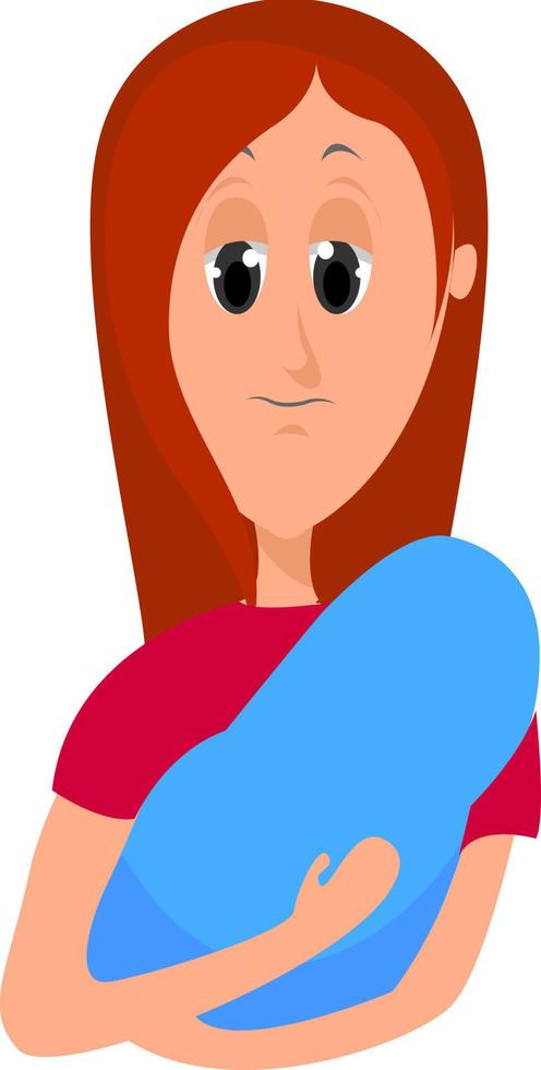 madre con bebé, ilustración, vector sobre fondo blanco.