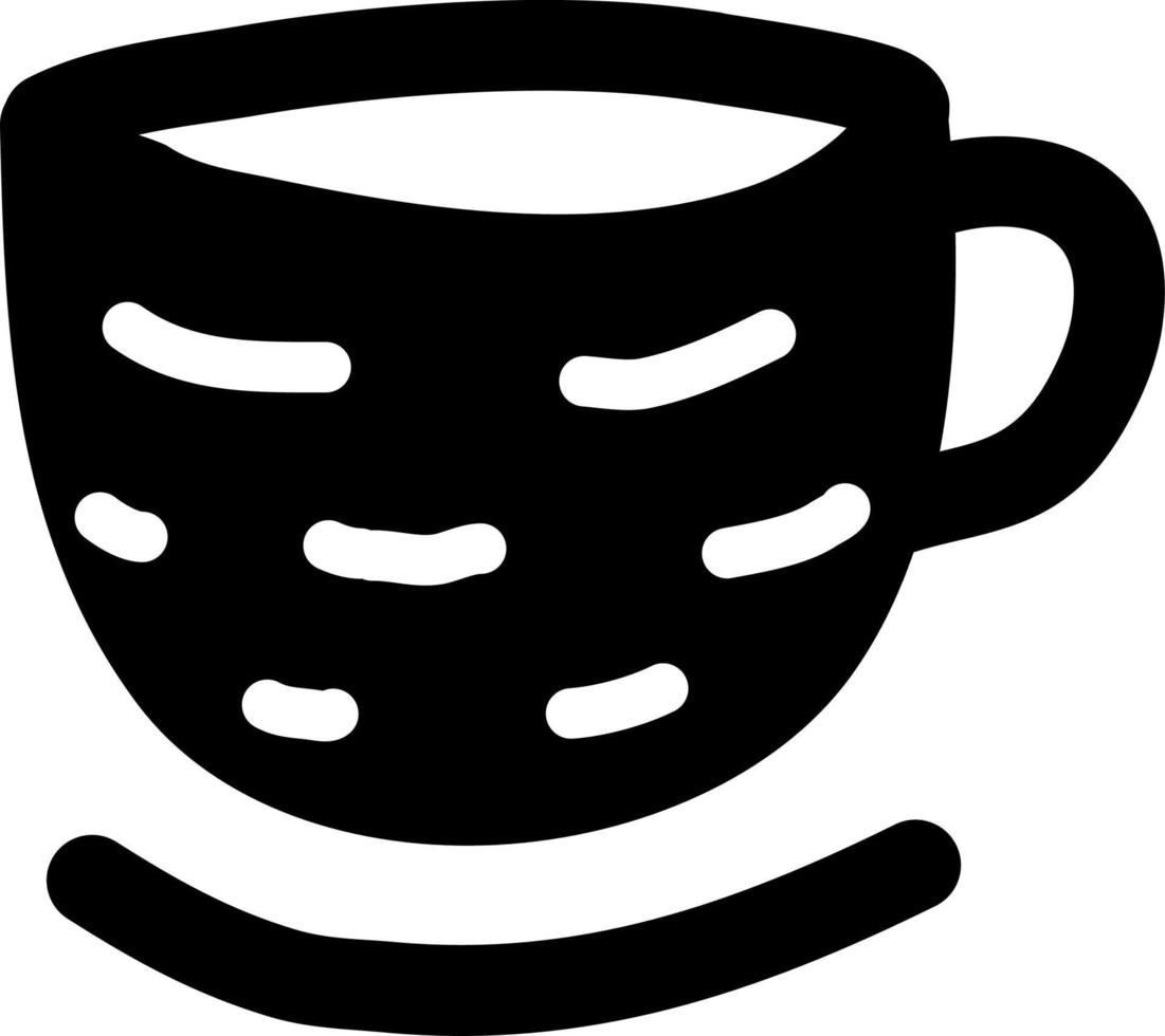 Black cup with white stripes, icon illustration, vector on white background