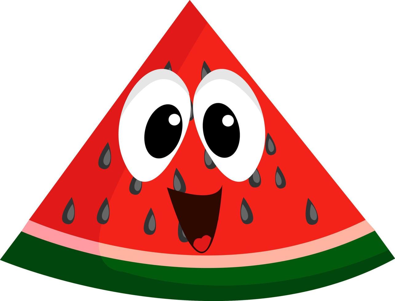 Cute watermelon, illustration, vector on white background.