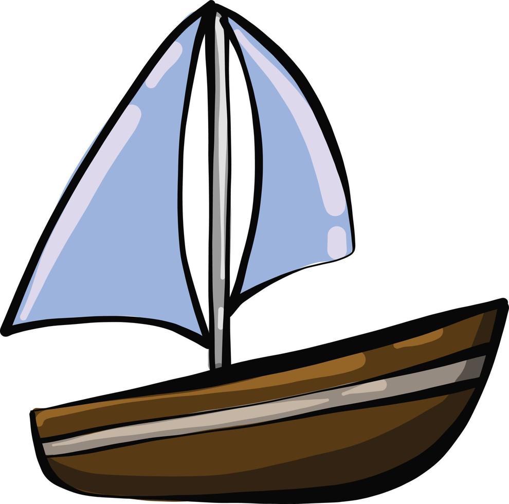 Small ship, illustration, vector on a white background.