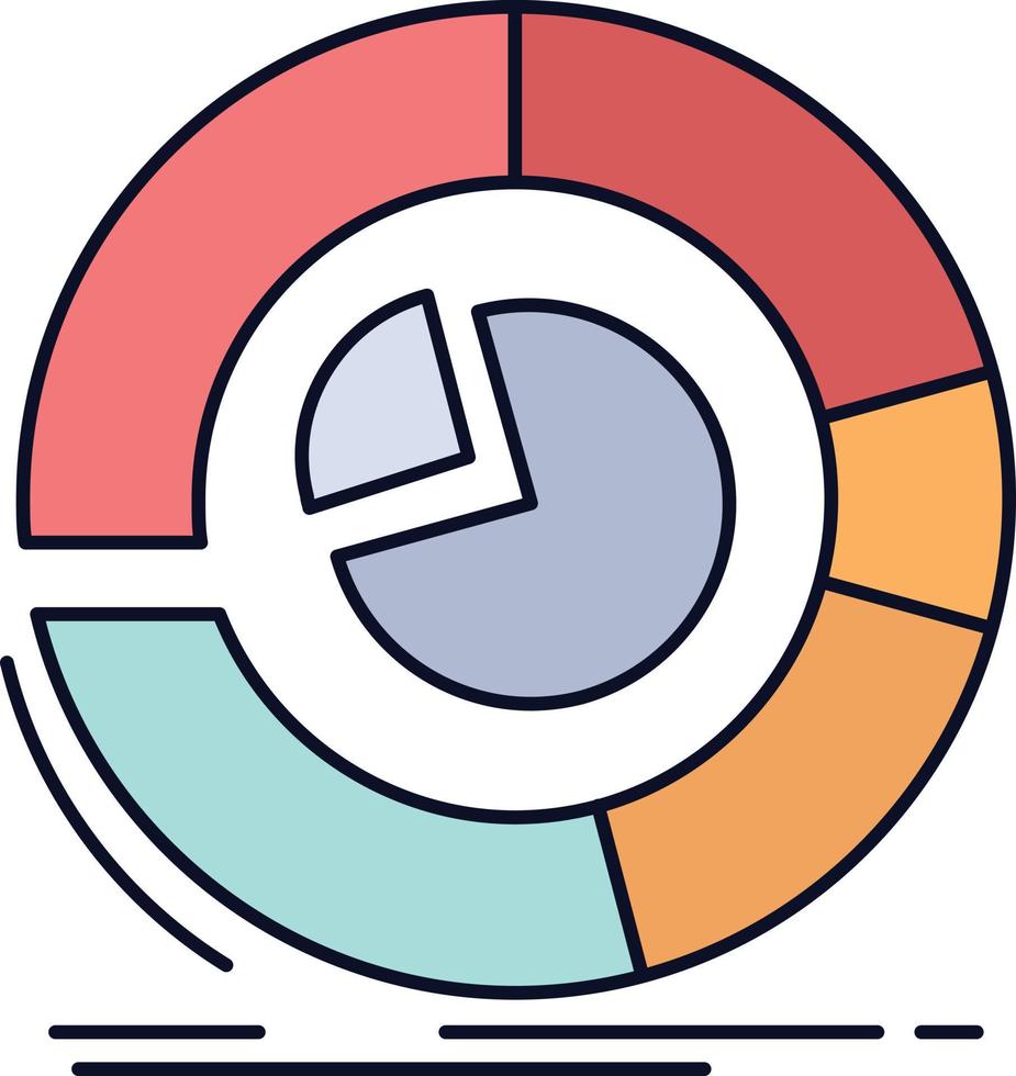 Analysis analytics business diagram pie chart Flat Color Icon Vector