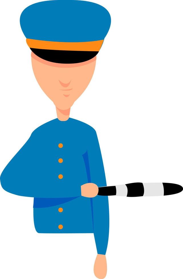 Policeman, illustration, vector on white background.