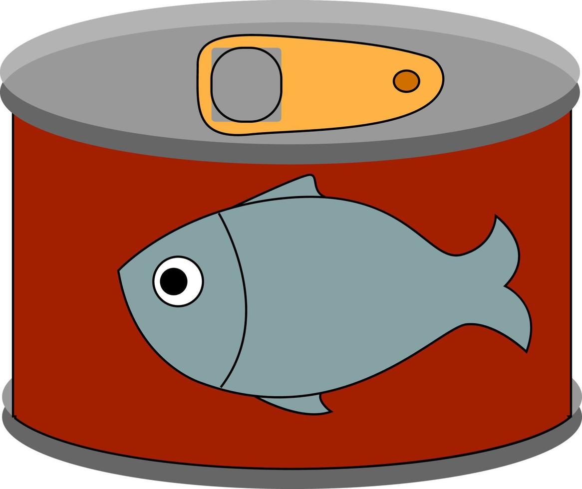 Canned food, illustration, vector on white background.