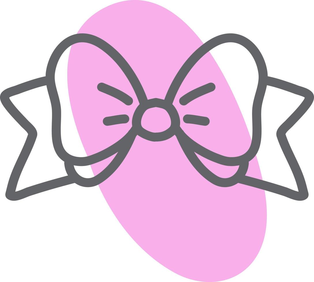 Pink bow, illustration, vector, on a white background. vector