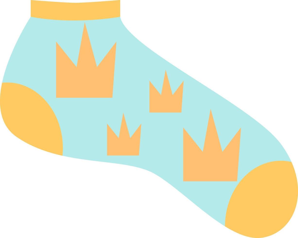 Blue socks with crowns, illustration, vector, on a white background. vector