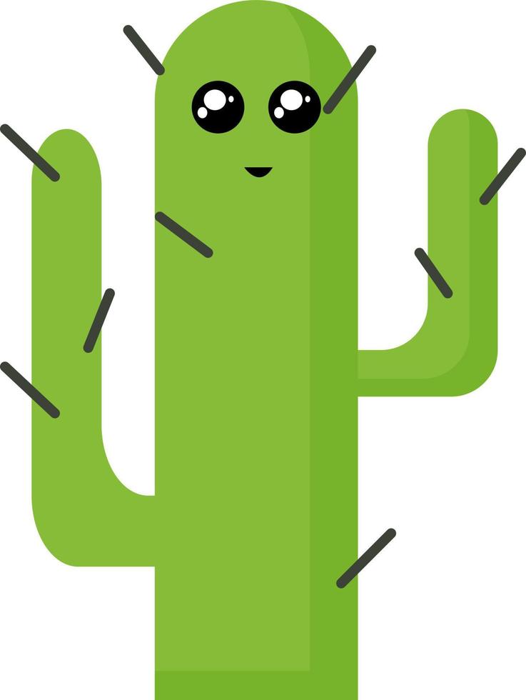 Lindo cactus, ilustración, vector sobre fondo blanco.