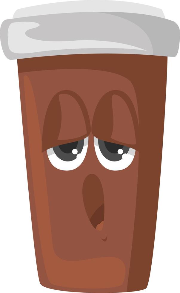 Sleepy coffee, illustration, vector on white background