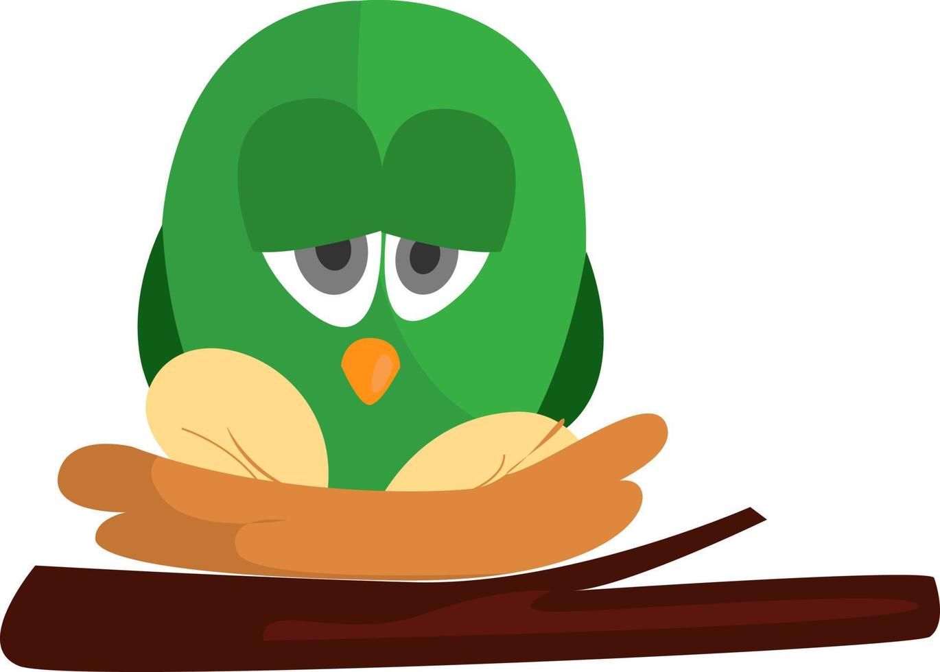 Birds nest, illustration, vector on white background