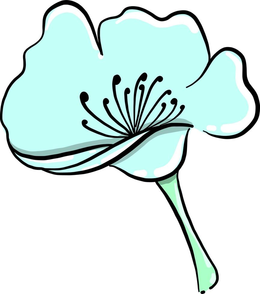 White flower, illustration, vector on white background