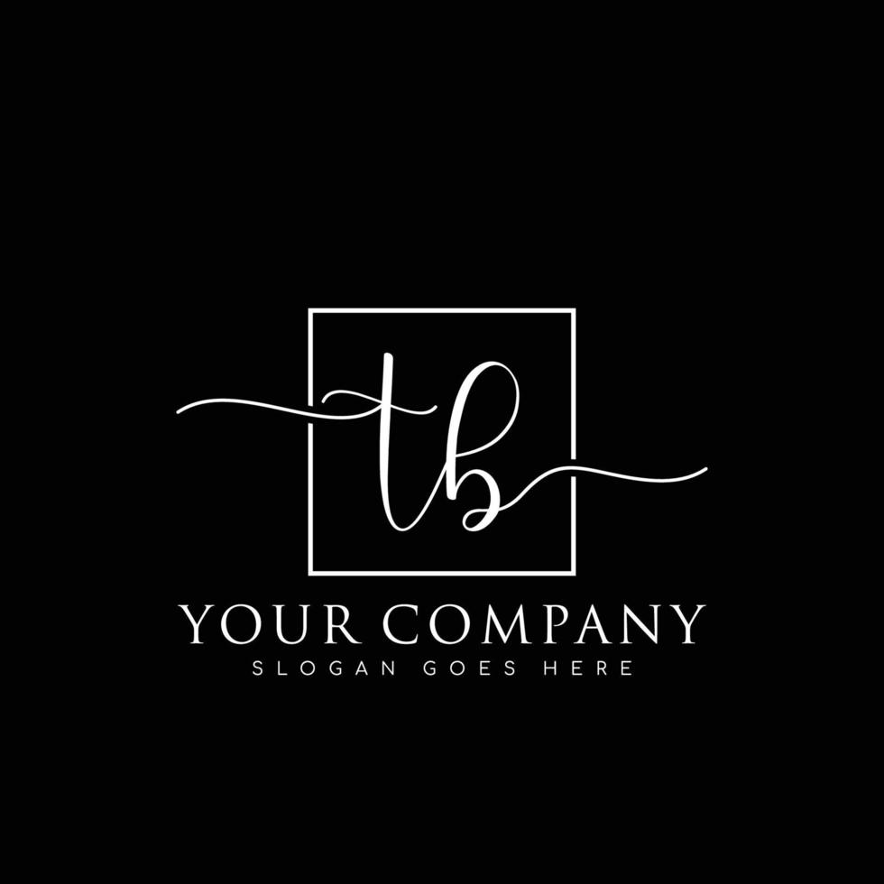 TB Initial handwriting minimalist logo vector
